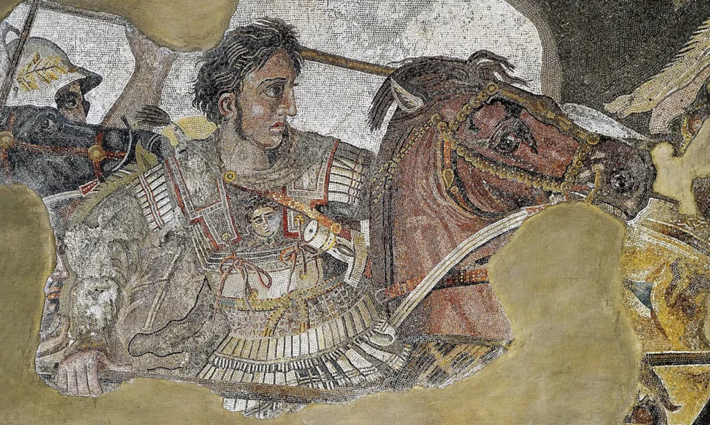 Détail de la mosaïque d'Alexandre, maison du Faune à Pompéi