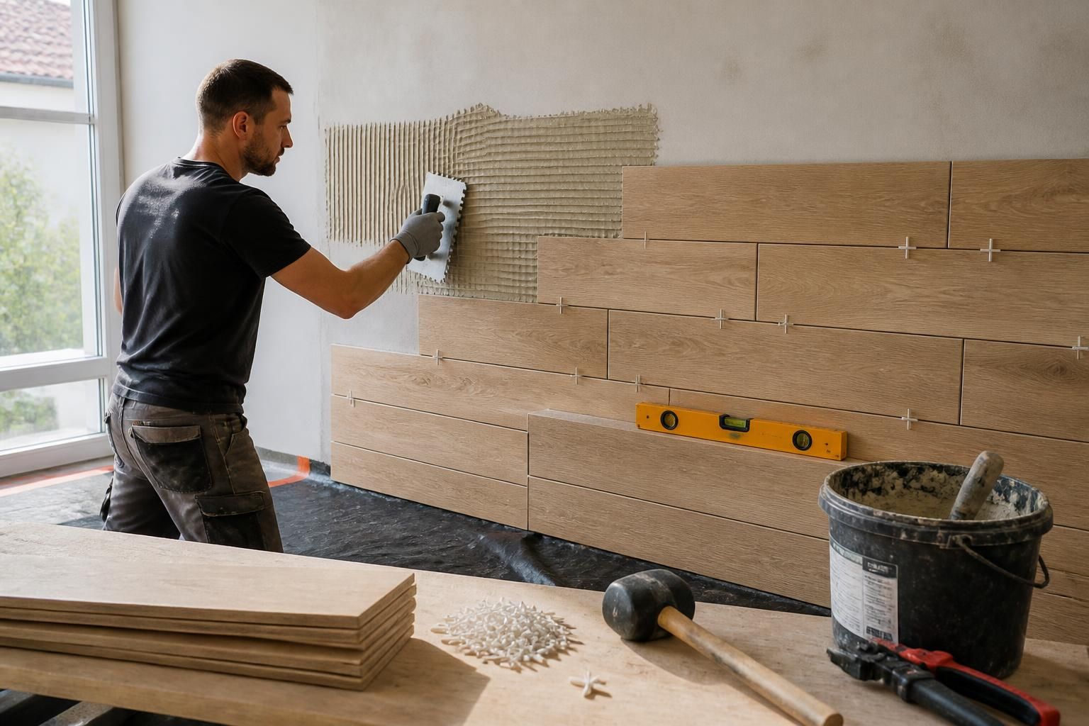 apprenez à poser facilement un carrelage imitation parquet au mur grâce à notre guide étape par étape, pour un rendu élégant et naturel dans votre intérieur.
