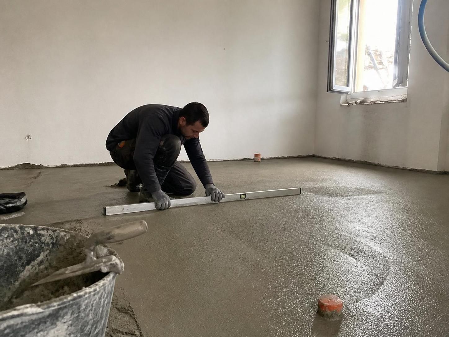 le temps de séchage nécessaire pour une chape de 5 cm d'épaisseur et les délais à respecter avant la pose des revêtements de sol.