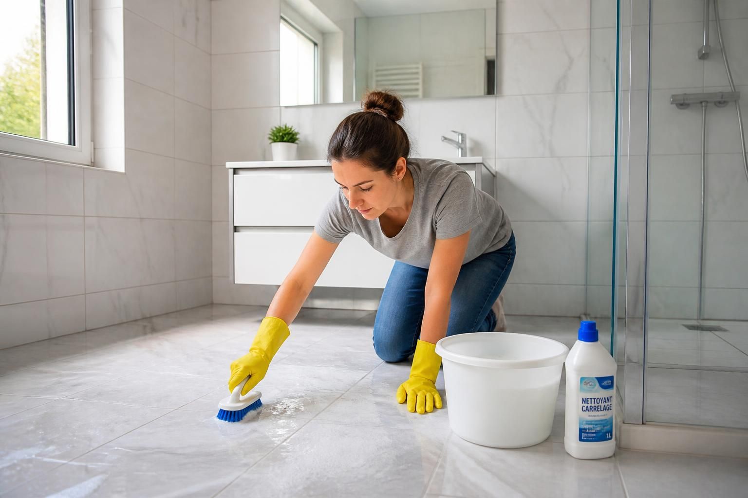 découvrez des astuces efficaces et simples pour nettoyer votre carrelage de salle de bain et lui redonner toute sa brillance.