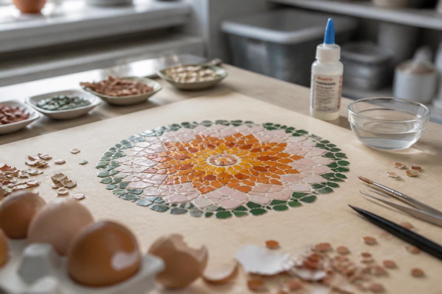 découvrez la technique de la mosaïque en coquille d'œuf et réalisez une activité créative unique alliant art et recyclage.