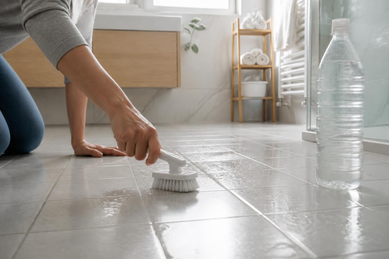 apprenez à nettoyer efficacement un carrelage de salle de bain avec du vinaigre blanc, une solution naturelle et économique pour une surface propre et brillante.