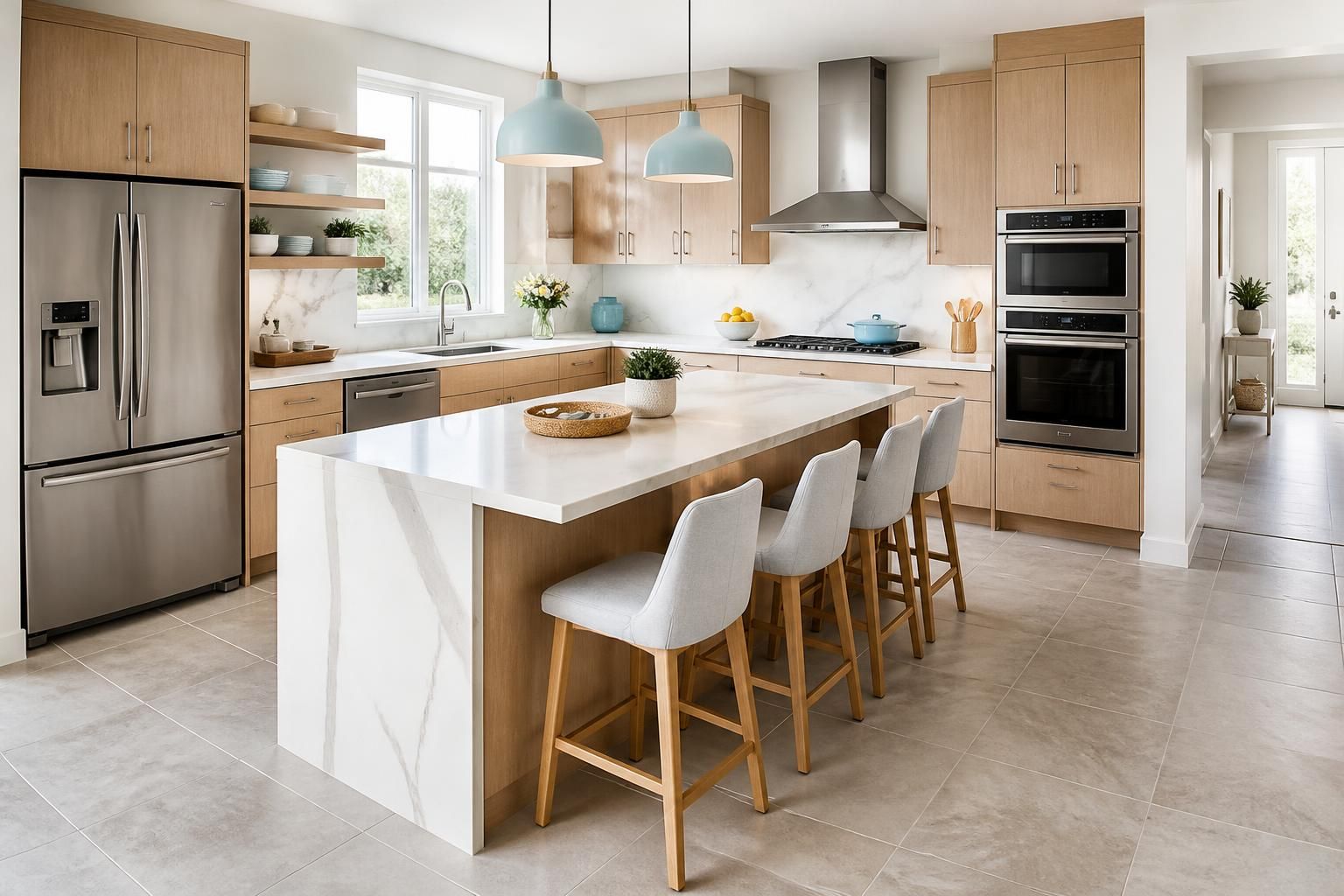 découvrez quelles couleurs de cuisine s'harmonisent parfaitement avec un carrelage gris clair pour créer un espace moderne et élégant.