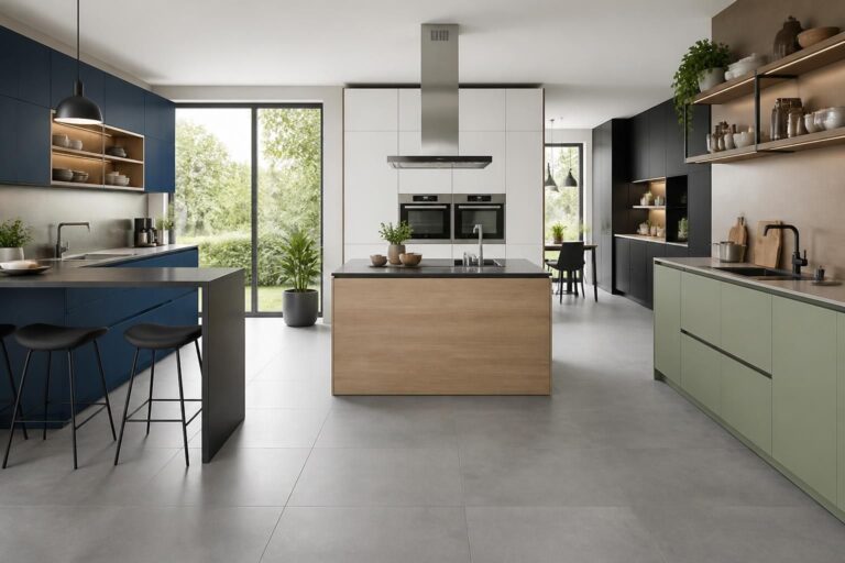 découvrez quelles couleurs choisir pour votre cuisine avec un carrelage gris et créez une harmonie parfaite grâce à nos conseils d'accords de teintes.