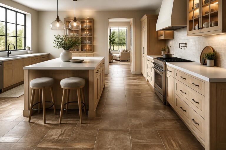 découvrez quelles couleurs de cuisine s'harmonisent parfaitement avec un carrelage marron pour créer un espace chaleureux et élégant.