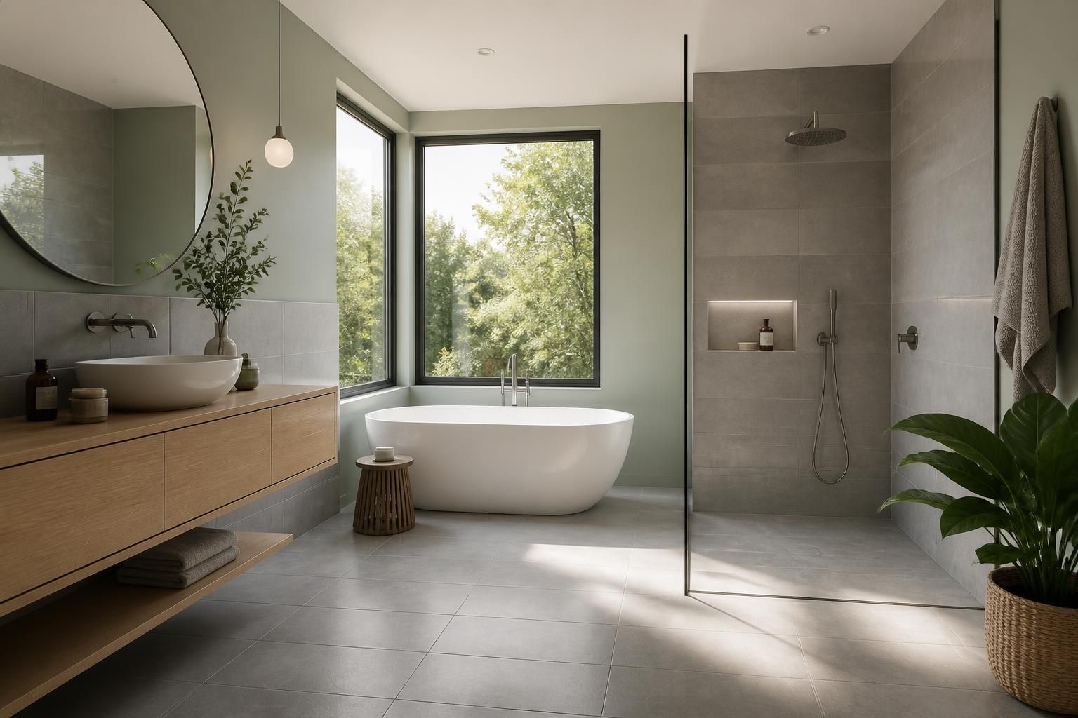 découvrez quelles couleurs de murs choisir pour une salle de bain avec un carrelage gris afin de créer une ambiance harmonieuse et élégante.