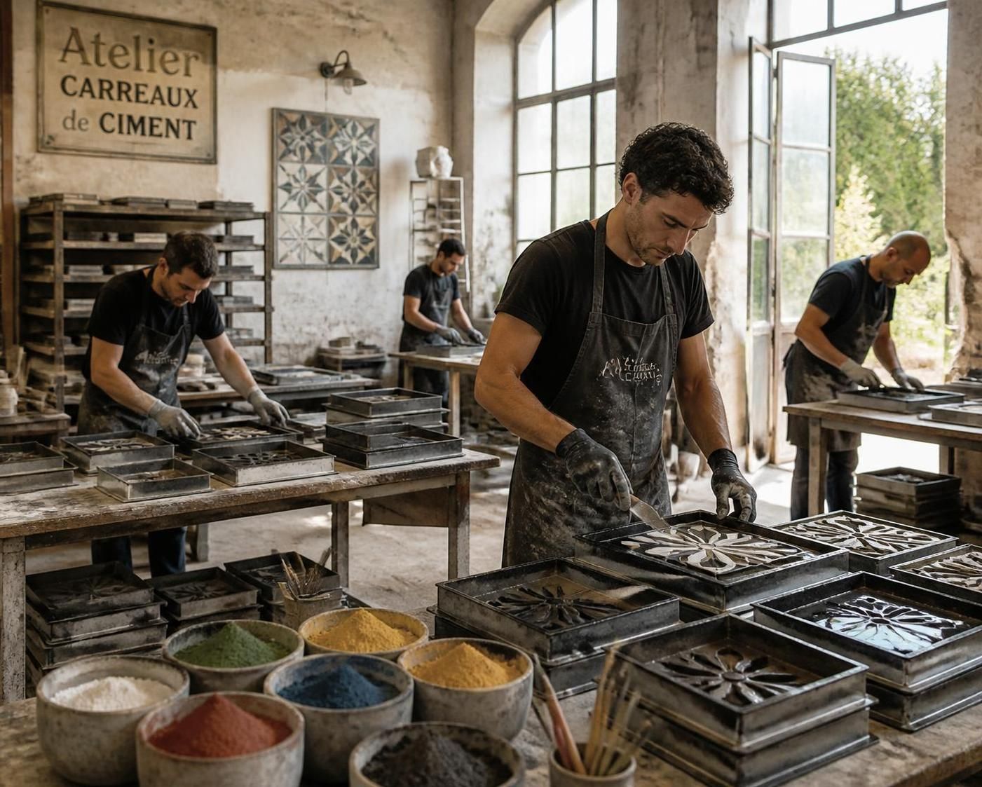 le procédé étape par étape pour fabriquer des carreaux de ciment artisanaux de qualité, alliant tradition et savoir-faire.