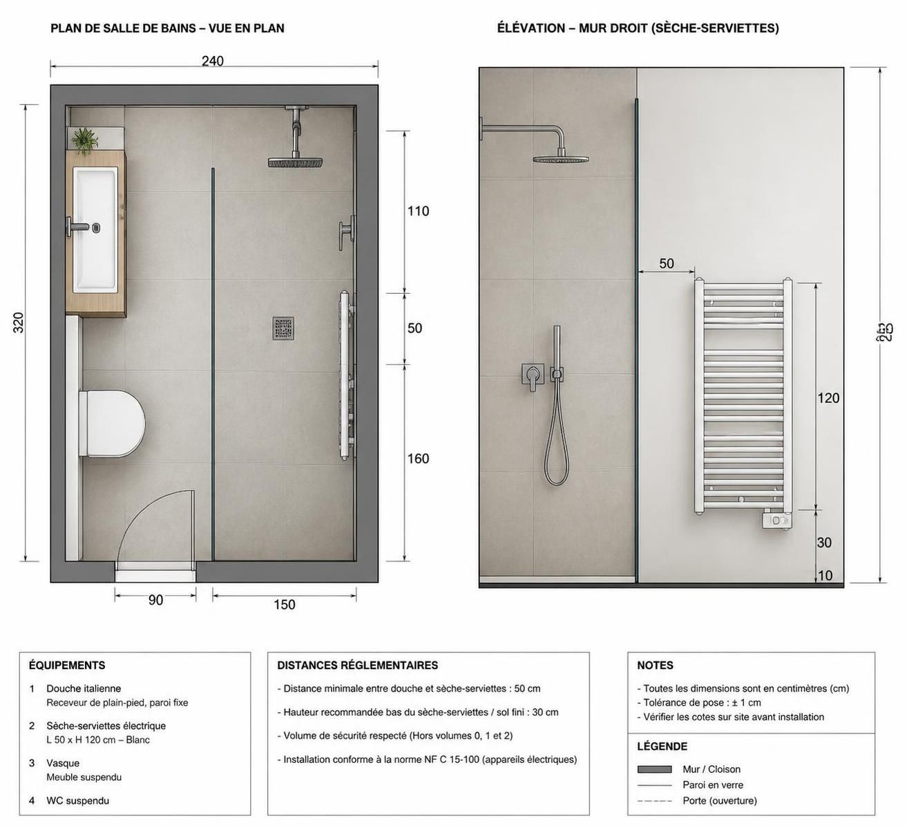 découvrez quelle distance il est recommandé de respecter entre un sèche-serviette et une douche à l'italienne pour garantir sécurité et efficacité dans votre salle de bain.