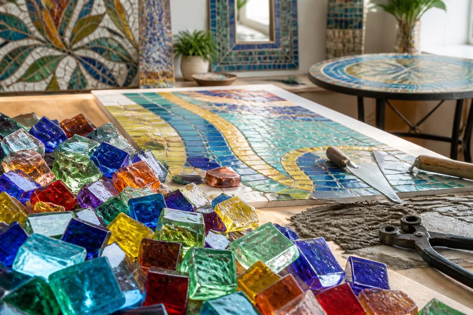 découvrez la pâte de verre en mosaïque : ses matériaux, ses différents usages et les techniques de pose pour sublimer vos créations décoratives.