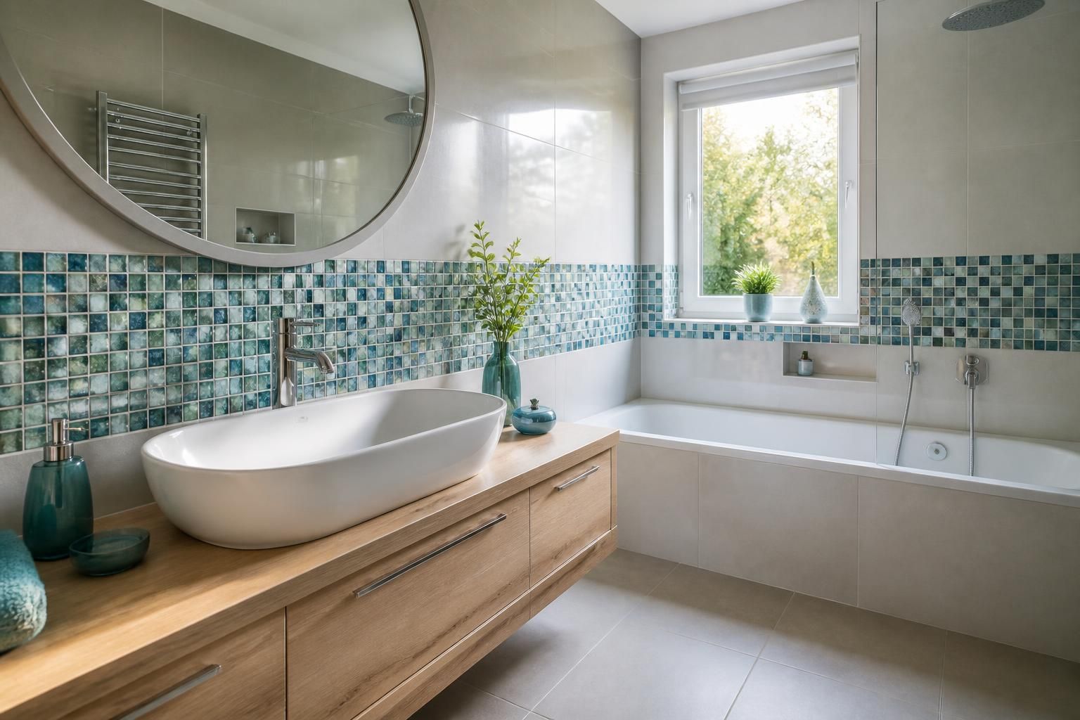 découvrez des idées déco élégantes pour votre salle de bain avec frise en mosaïque. inspirez-vous de nos conseils pour un intérieur moderne et raffiné.