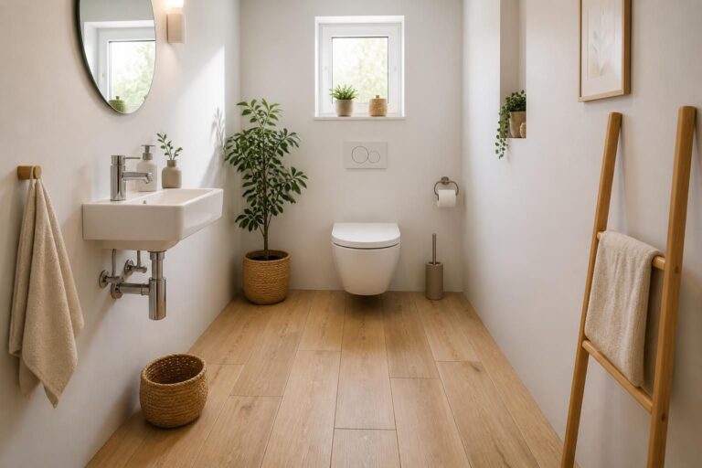 découvrez nos idées déco pour sublimer vos wc avec du carrelage imitation parquet, alliant élégance et praticité.