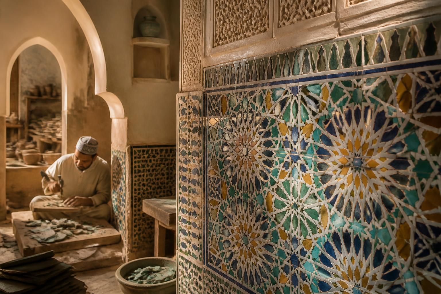 découvrez l'origine fascinante du zellige, cet art traditionnel marocain du carrelage en mosaïque, et son inscription prestigieuse au patrimoine mondial de l'unesco.